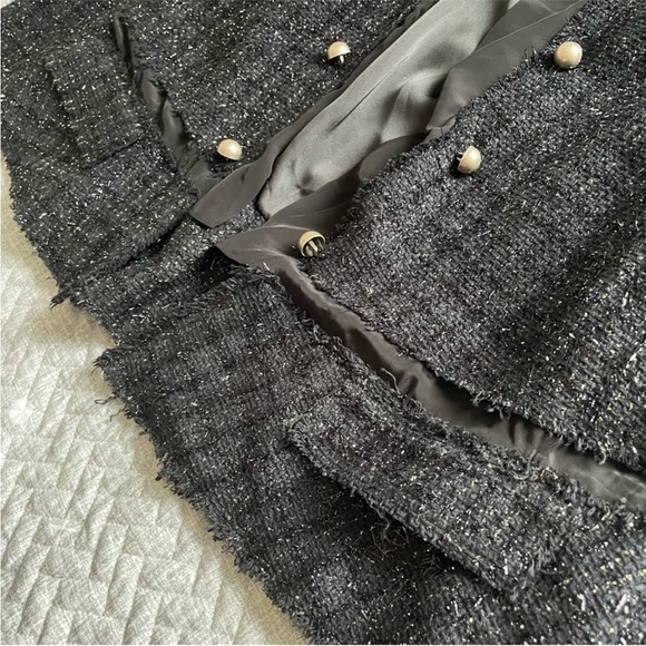 Zara Studio Limited Edition Textured Metallic Tweed Soft Cardigan Blazer Jacket - Picture 11 of 12